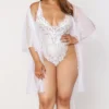 Dreamgirl Plus Sized Mesh Robe & Teddy 2 Pc Set 12803X