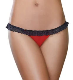 Dreamgirl Stretch Mesh With Lace Open Back Heart Panty 1377