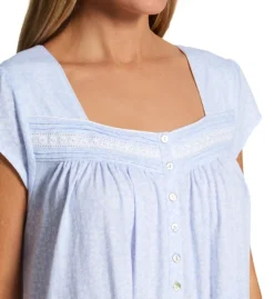 Eileen West 100% Cotton Knit Cap Sleeve Short Floral Gown 5025081 -Freya Fashion Shop eileen west eilw01 5025081 cs2