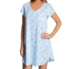 Eileen West 100% Cotton Jersey Knit Short Sleeve Nightgown 5326606 -Freya Fashion Shop eileen west eilw01 5326606 gs