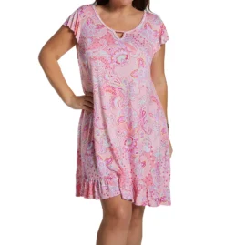 Ellen Tracy Pink Paisley Short Sleeve Chemise 8125583 -Freya Fashion Shop ellen tracy elen01 8125583 cs6