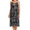 Ellen Tracy Black Paisley Midi Gown With Soft Bra 8225573 -Freya Fashion Shop ellen tracy elen01 8225573 gs