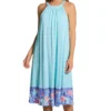 Ellen Tracy Aqua Geo Sleeveless Mid Gown With Soft Bra 8225581 -Freya Fashion Shop ellen tracy elen01 8225581 gs