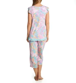 Ellen Tracy Paisley Short Sleeve Cropped Pant PJ Set 8725529 -Freya Fashion Shop ellen tracy elen01 8725529 bs