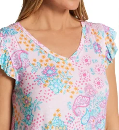 Ellen Tracy Paisley Short Sleeve Cropped Pant PJ Set 8725529 -Freya Fashion Shop ellen tracy elen01 8725529 cs2