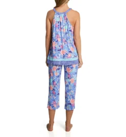 Ellen Tracy Peri Floral Sleeveless Cropped Pant PJ Set 8725581 -Freya Fashion Shop ellen tracy elen01 8725581 bs