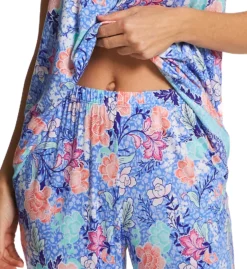 Ellen Tracy Peri Floral Sleeveless Cropped Pant PJ Set 8725581 -Freya Fashion Shop ellen tracy elen01 8725581 cs2