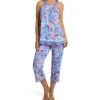 Ellen Tracy Peri Floral Sleeveless Cropped Pant PJ Set 8725581 -Freya Fashion Shop ellen tracy elen01 8725581 gs