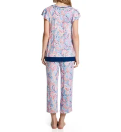 Ellen Tracy Paisley Short Sleeve Cropped Pant PJ Set 8725597 -Freya Fashion Shop ellen tracy elen01 8725597 bs