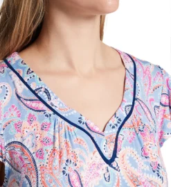 Ellen Tracy Paisley Short Sleeve Cropped Pant PJ Set 8725597 -Freya Fashion Shop ellen tracy elen01 8725597 cs2