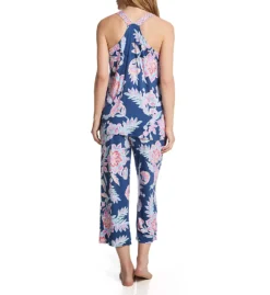 Ellen Tracy Navy Paisley Sleeveless Wide Leg Capri PJ Set 8725598 -Freya Fashion Shop ellen tracy elen01 8725598 bs