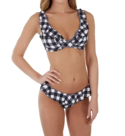 Freya Totally Check Underwire Plunge Ruffle Swim Top AS2923 -Freya Fashion Shop freya fre001 as2923 cs2