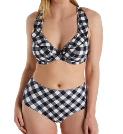 Freya Totally Check Underwire Plunge Ruffle Swim Top AS2923 -Freya Fashion Shop freya fre001 as2923 cs5
