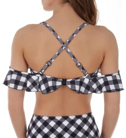 Freya Totally Check Underwire Off The Shoulder Swim Top AS2925 -Freya Fashion Shop freya fre001 as2925 cs1