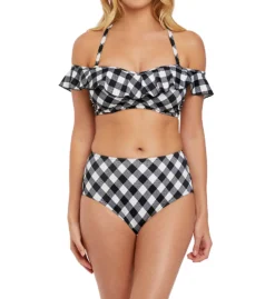 Freya Totally Check Underwire Off The Shoulder Swim Top AS2925 -Freya Fashion Shop freya fre001 as2925 cs2