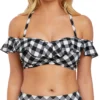 Freya Totally Check Underwire Off The Shoulder Swim Top AS2925 -Freya Fashion Shop freya fre001 as2925 gs