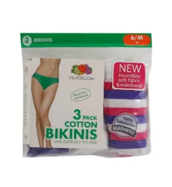 Fruit Of The Loom Cotton Bikini Panty - 3 Pack 3DBIKAS -Freya Fashion Shop fruit of the loom fotl01 3dbikas cs1
