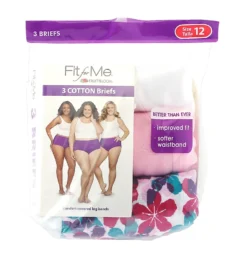 Fruit Of The Loom Fit For Me Plus Size Cotton Brief Panties - 3 Pack 3DBRASP -Freya Fashion Shop fruit of the loom fotl01 3dbrasp cs1