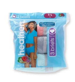 Fruit Of The Loom Cotton Heather Brief Panty - 3 Pack 3DBRIHT -Freya Fashion Shop fruit of the loom fotl01 3dbriht cs1