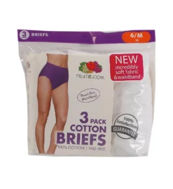 Fruit Of The Loom Cotton Brief Panties - 3 Pack 3DBRIWH -Freya Fashion Shop fruit of the loom fotl01 3dbriwh cs1