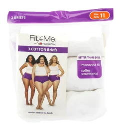 Fruit Of The Loom Fit For Me Plus Size Cotton Brief Panties - 3 Pack 3DBRWHP -Freya Fashion Shop fruit of the loom fotl01 3dbrwhp cs1