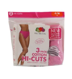 Fruit Of The Loom Cotton Hi-Cut Brief Panties - 3 Pack 3DHICAS -Freya Fashion Shop fruit of the loom fotl01 3dhicas cs1