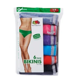 Fruit Of The Loom Heather Bikini Panties - 6 Pack 6DBIKH1 -Freya Fashion Shop fruit of the loom fotl01 6dbikh1 cs1