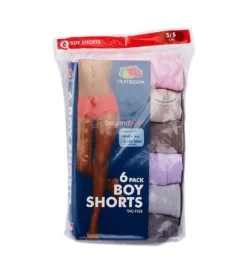 Fruit Of The Loom Beyond Soft Boyshort Panties - 6 Pack 6DBSBS2 -Freya Fashion Shop fruit of the loom fotl01 6dbsbs2 cs1