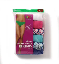 Fruit Of The Loom Cotton Stretch Bikini Panties - 6 Pack 6DCSBI1 -Freya Fashion Shop fruit of the loom fotl01 6dcsbi1 cs1