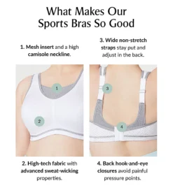 Glamorise Elite Performance Medium Impact Cami Sports Bra 1067 -Freya Fashion Shop glamorise glam01 1067 cs6