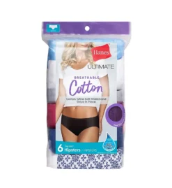 Hanes Cotton Hipster Panty - 6 Pack 41H6CC -Freya Fashion Shop hanes hane01 41h6cc cs2