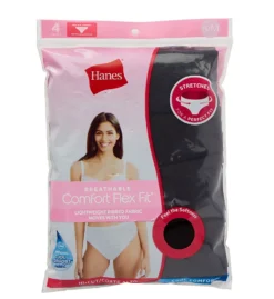 Hanes Ultimate ComfortFlex Fit Hi-Cut Panty - 4 Pack 43CFF4 -Freya Fashion Shop hanes hane01 43cff4 cs1