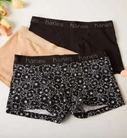 Hanes Cotton Blend Boxer Brief Panty - 3 Pack 45UOBB -Freya Fashion Shop hanes hane01 45uobb cs6