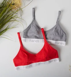 Hanes Triangle Bralette - 2 Pack DHO101 -Freya Fashion Shop hanes hane01 dho101 cs6