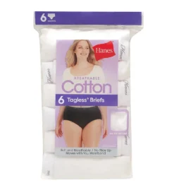 Hanes Cotton Cool Comfort Brief Panty - 6 Pack PP40BA -Freya Fashion Shop hanes hane01 pp40ba cs1