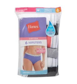 Hanes Cotton Cool Comfort Sporty Hipster Panty - 6 Pack PP41SF -Freya Fashion Shop hanes hane01 pp41sf cs1