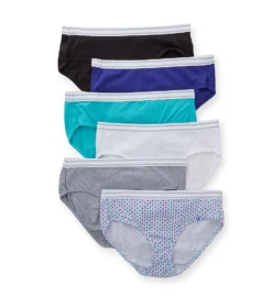 Hanes Cotton Cool Comfort Sporty Hipster Panty - 6 Pack PP41SF -Freya Fashion Shop hanes hane01 pp41sf cs2