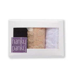 Hanky Panky Signature Lace Original Rise Thongs - 3 Pack 48113PK -Freya Fashion Shop hanky panky hnk001 48113pk cs4