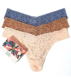 Hanky Panky Signature Lace Original Rise Thong Holiday 3 Pack 48LN3BX -Freya Fashion Shop hanky panky hnk001 48ln3bx cs2