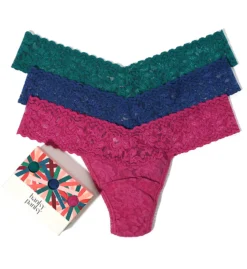 Hanky Panky Signature Lace Low Rise Thong Holiday 3 Pack 49LN3BX -Freya Fashion Shop hanky panky hnk001 49ln3bx cs2