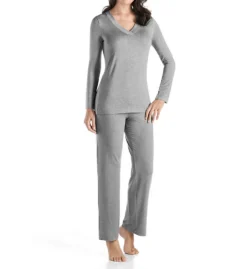 Hanro Champagne Long Sleeve Pajama Set 6704 -Freya Fashion Shop hanro han001 6704 fs