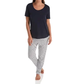 Hanro Laura Short Sleeve Long Pajama Set 77145 -Freya Fashion Shop hanro han001 77145 fs