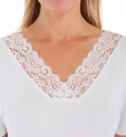 Hanro Moments Short Sleeve Long Gown 77933 -Freya Fashion Shop hanro han001 77933 cs1