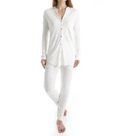 Hanro Pure Essence Long Sleeve Button Front Pajama 77949 -Freya Fashion Shop hanro han001 77949 cs2