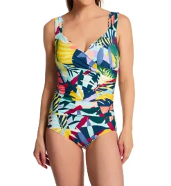 Jantzen Tropical Utopia Surplice Mio One Piece Swimsuit 23025M