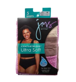 Just My Size Cool Comfort Ultra Soft Brief Panty - 6 Pack 14106C -Freya Fashion Shop just my size just01 14106c cs1
