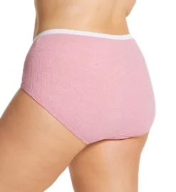 Just My Size Plus Size Ribbed Cotton Brief Panty - 6 Pack 1610RH -Freya Fashion Shop just my size just01 1610rh bs