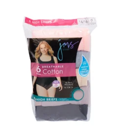 Just My Size Cool Comfort Cotton High Brief Panty - 6 Pack 16156C -Freya Fashion Shop just my size just01 16156c cs1