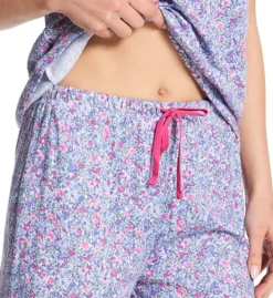 Karen Neuburger V-Neck Picot Edge Short Sleeve Bermuda PJ Set RLK0082 -Freya Fashion Shop karen neuburger kn001 rlk0082 cs2