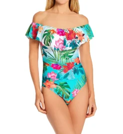 La Blanca Tropicalia Off Shoulder Mio One Piece Swimsuit LB1BM11 -Freya Fashion Shop la blanca labl01 lb1bm11 fs